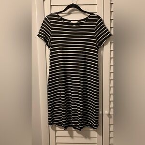 Classic Black and White Striped Dress